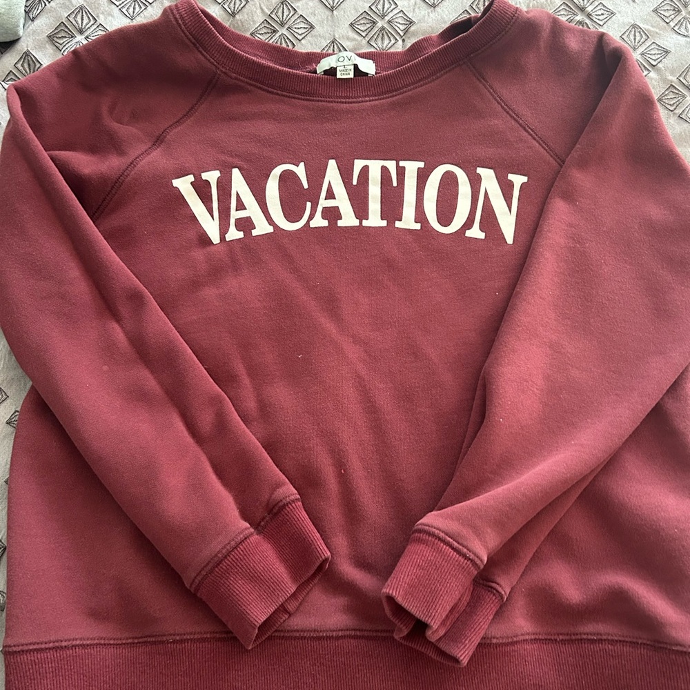 Ovi Burgundy 'VACATION' Crewneck Sweater